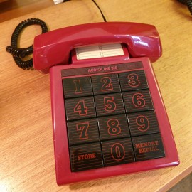 1980's Red Audioline 310 Phone