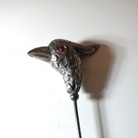 Edwardian Silver Bird Hat Pin .