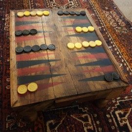 Vintage Moroccan Backgammon Table