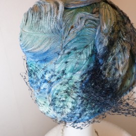 Gorgeous 1960's Blue Feather Hat