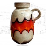 West German Orange Jug Vase 420-32 .