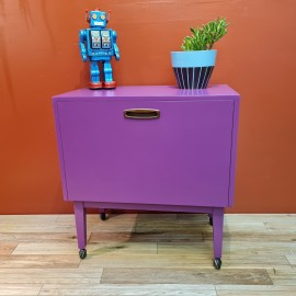 Vintage Purple Painted LP Media Cabinet