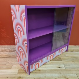 Funky 1960s Reworked Purple Bookcase