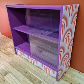 Funky 1960s Reworked Purple Bookcase
