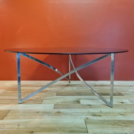 Aluminium & Smoked Glass Coffee Table