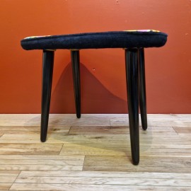 Reupholstered Mid-Century Footstool