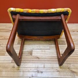 Reupholstered Uniflex Teak Footstool