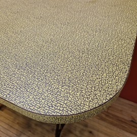 Yellow 1960's Table with Sewing Machine Base