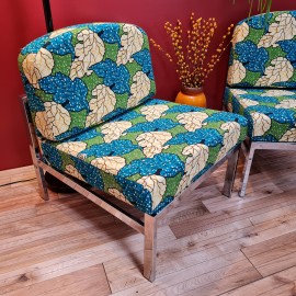 African Print Steel Framed Chairs