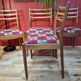 G-Plan Set of 4 African Print Dining Chairs