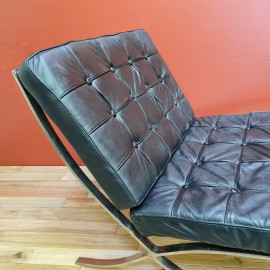 Black Barcelona Style Chair And Footstool
