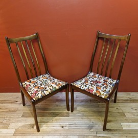Set Of Four Mid Century Teak Dining Chairs