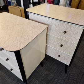 1960's Pair Of Formica Chests Of Drawers