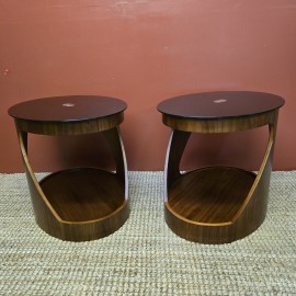 Pair of Jual Walnut Lamp Tables 