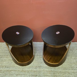 Pair of Jual Walnut Lamp Tables 