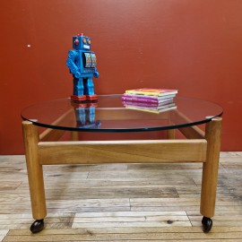 1960s Glass Topped Coffee Table