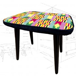 Reupholstered Mid-Century Footstool