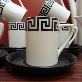 Portmeirion White Greek Key Coffee Set