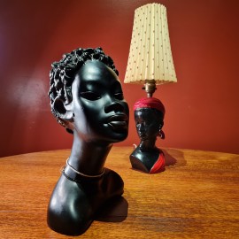 1950's Ceramic  African Head Bust