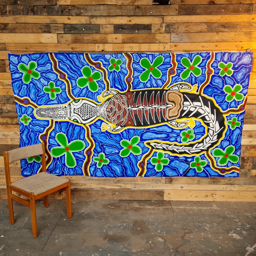 Huge Yondee Shane Hansen Aboriginal crocodile painting