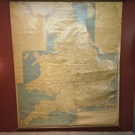 Huge 1960s Road Map of England