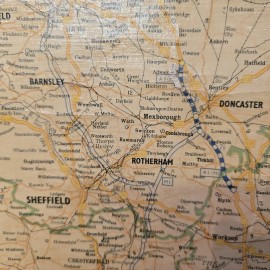 Huge 1960s Road Map of England