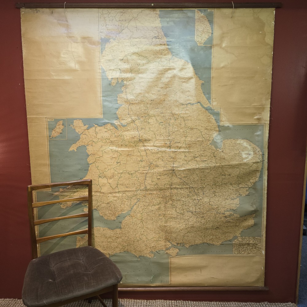 Huge 1960s Road Map of England