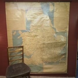 Huge 1960s Road Map of England