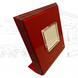 Boxed Rede Guzzini Red Square Lucite Photo Frame