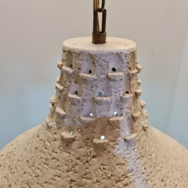 1970's Brutalist Ceramic Pendant Light