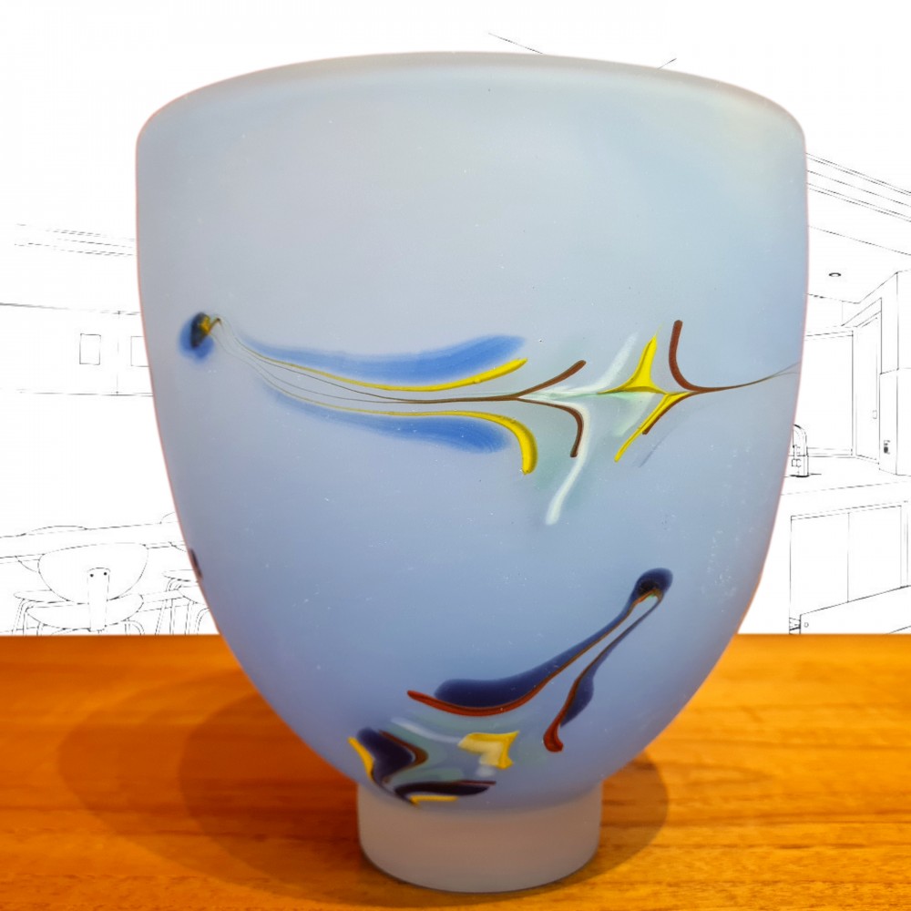 Will Shakspeare Blue Glass Vase