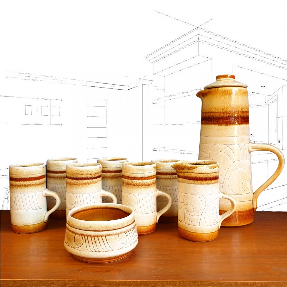 Newlyn Celtic Pottery Coffee Set
