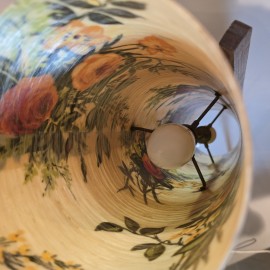 Retro 1970s Fibreglass Rocket Lamp with Floral Shade
