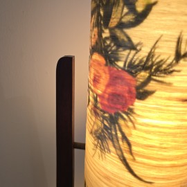 Retro 1970s Fibreglass Rocket Lamp with Floral Shade