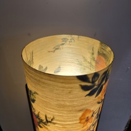 Retro 1970s Fibreglass Rocket Lamp with Floral Shade