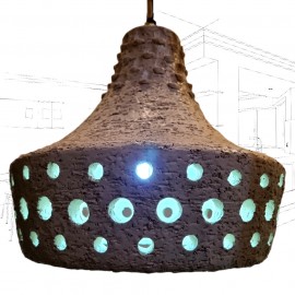 1970's Brutalist Ceramic Pendant Light