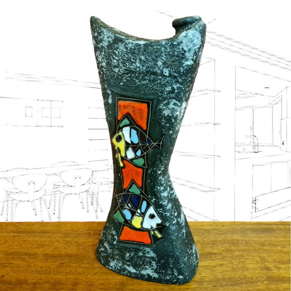 Drioli Italian Ceramic Flask Vase