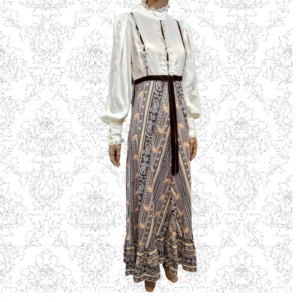 1970's 'Devonshire Lady' Prairie Maxi Dress