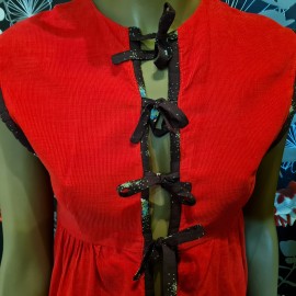 1970's Red Cord Miss Selfridge Dress