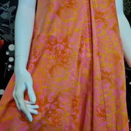 1960's Diamond Tea Gown Pink Maxi Dress