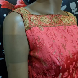 Oriental Pink And Gold Evening Dress