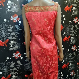 Oriental Pink And Gold Evening Dress