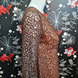 1960's Brown Lace Cocktail Shift Dress