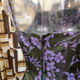 1950's Purple And Black Brocade Ball Gown