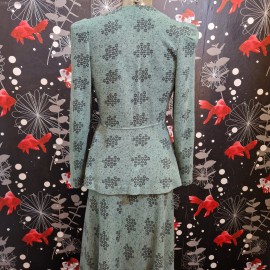 1970's Bus Stop Green Skirt Suit 