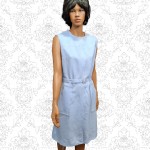 1960's  Baby Blue Linen Shift Dress