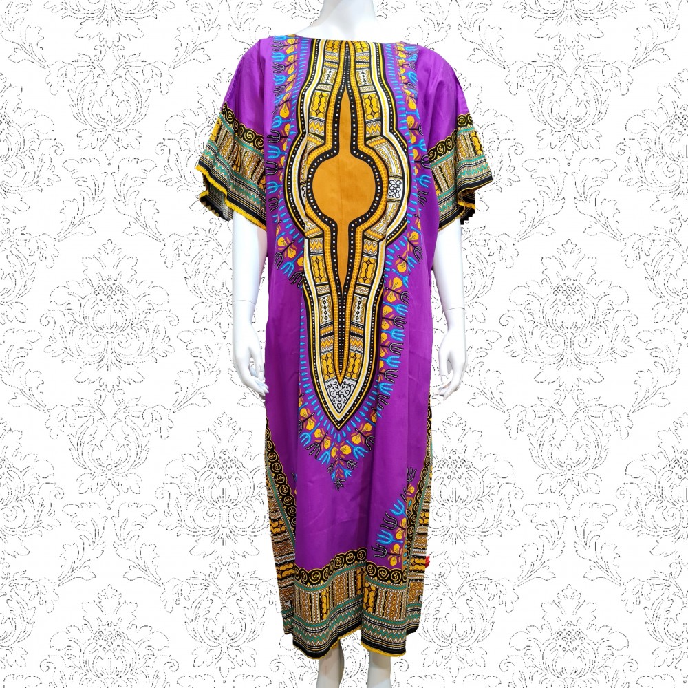 Vintage African Print Kaftan Dress