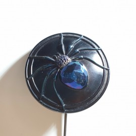 Art Deco Glass Spider Hat Pin  